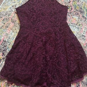 Elegant Purple Lace Dress